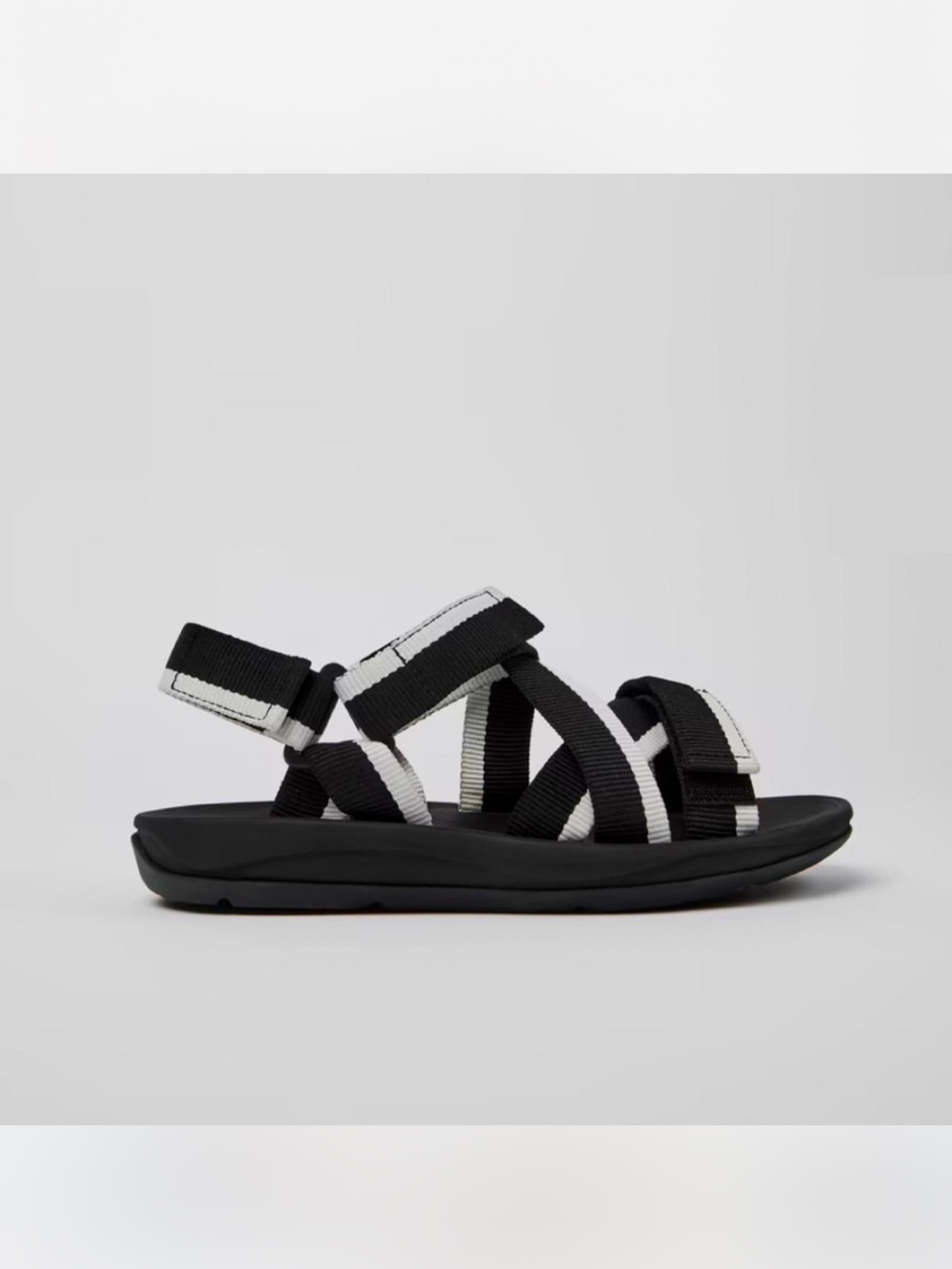 Camper Black and White Strappy Sports Sandal for Women